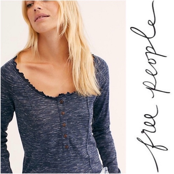 Free People Tops - Free People Roxy Henley Long Sleeve Top